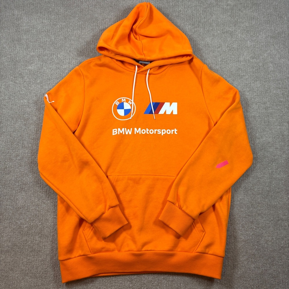 Puma BMW Motorsport Mens Hoodie Orange M Series Racing Sweatshirt Medium